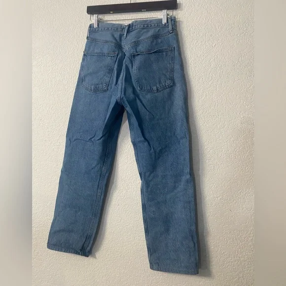 Agolde women’s 90’s high rise straight 90’s style jeans in a medium wash size 27 - Picture 2 of 9